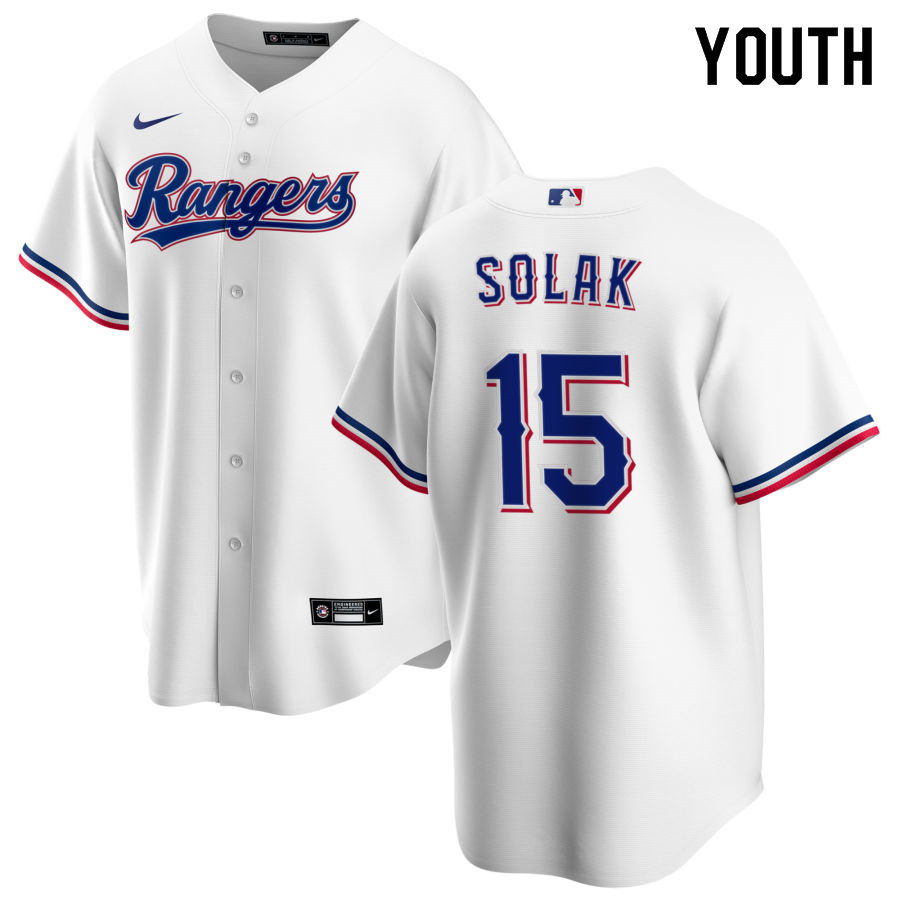 Nike Youth #15 Nick Solak Texas Rangers Baseball Jerseys Sale-White
